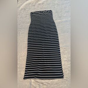 Nike Black and White Strapless Maxi Dress